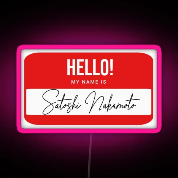 Satoshi Nakamoto Namecard RGB Neon Sign