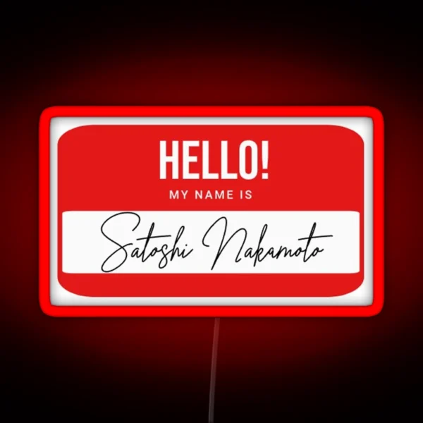 Satoshi Nakamoto Namecard RGB Neon Sign