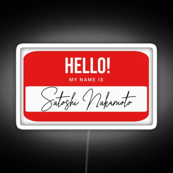 Satoshi Nakamoto Namecard RGB Neon Sign