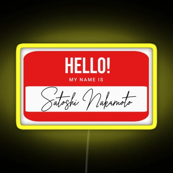 Satoshi Nakamoto Namecard RGB Neon Sign