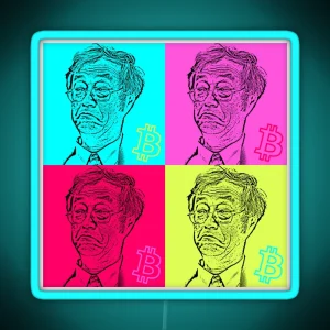 Satoshi Nakamoto Pop Art RGB Neon Sign