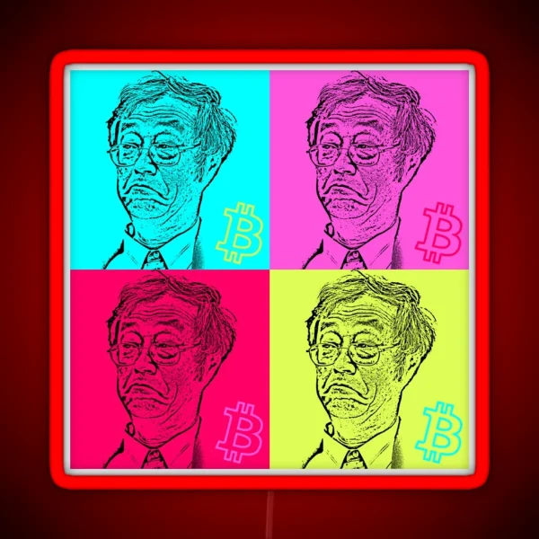 Satoshi Nakamoto Pop Art RGB Neon Sign
