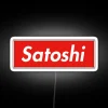 Satoshi Nakamoto inspired retrofuturistic digital art neon wall decoration lamp
