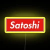 RGB neon LED display honoring mysterious Bitcoin creator Satoshi Nakamoto