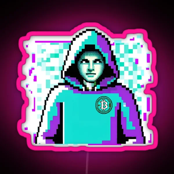 Satoshi Nakamoto The Developer Of Bitcoin A Mystery RGB Neon Sign