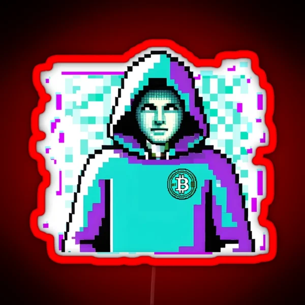 Satoshi Nakamoto The Developer Of Bitcoin A Mystery RGB Neon Sign