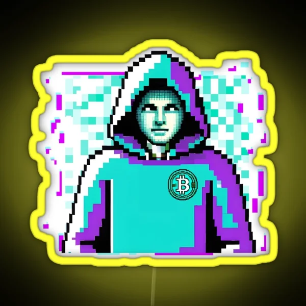 Satoshi Nakamoto The Developer Of Bitcoin A Mystery RGB Neon Sign