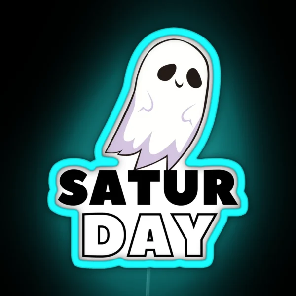 Saturday Ghost Design RGB Neon Sign