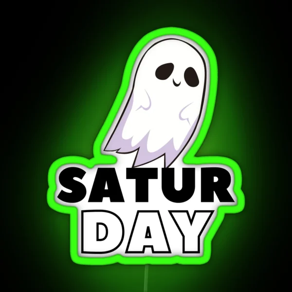 Saturday Ghost Design RGB Neon Sign