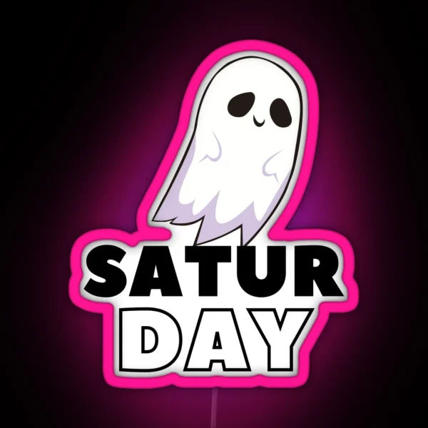 Saturday Ghost Design RGB Neon Sign