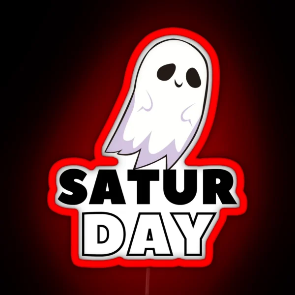 Saturday Ghost Design RGB Neon Sign
