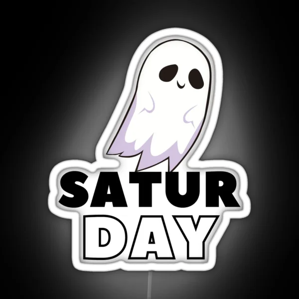 Saturday Ghost Design RGB Neon Sign