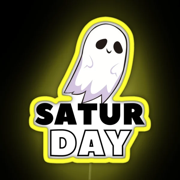 Saturday Ghost Design RGB Neon Sign