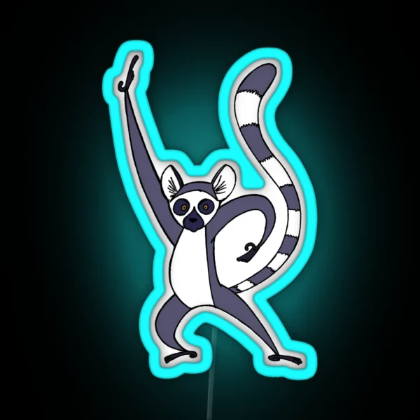 Saturday Night Lemur RGB Neon Sign