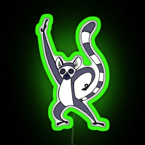 Saturday Night Lemur RGB Neon Sign