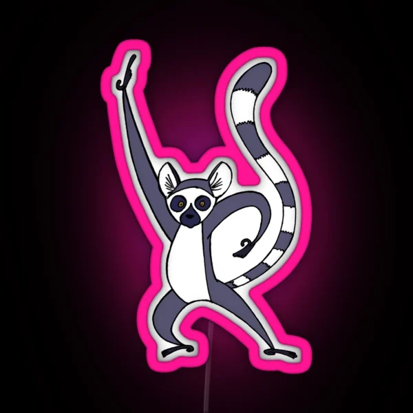 Saturday Night Lemur RGB Neon Sign