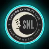 Saturday Night Live iconic NBC moon logo in vibrant RGB neon