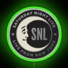 Saturday Night Live NBC SNL logo neon illuminated decorative lighting.