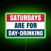 Neon Saturday Vibes Sign: Encourage Day Drinking with RGB Glow