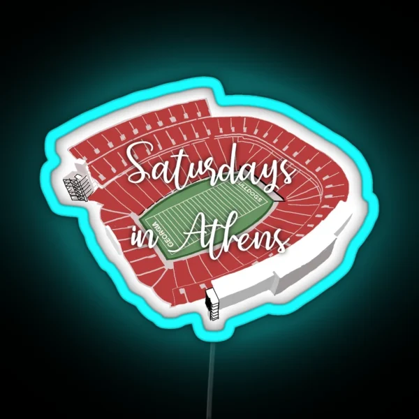 Saturdays In Athens Sanford Stadium RGB Neon Sign