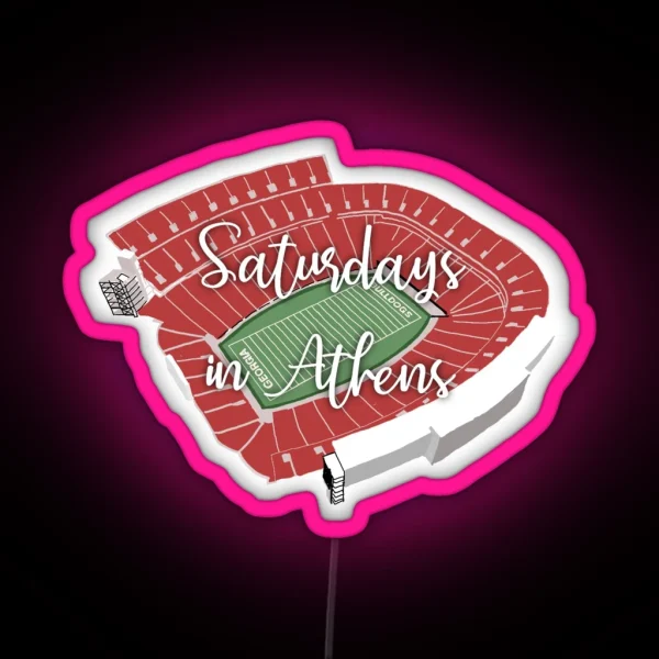 Saturdays In Athens Sanford Stadium RGB Neon Sign