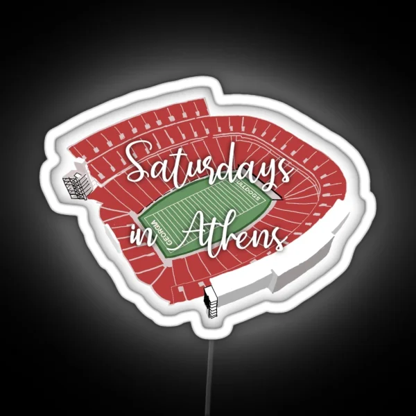 Saturdays In Athens Sanford Stadium RGB Neon Sign