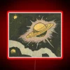 Galactic Adventure Retro Futuristic Neon Sign Illuminating Cosmic Dreams of Space Exploration