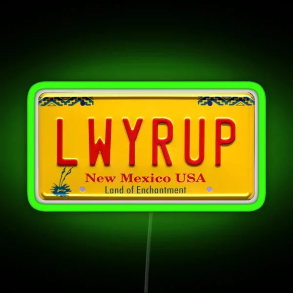 Saul License Plate RGB Neon Sign
