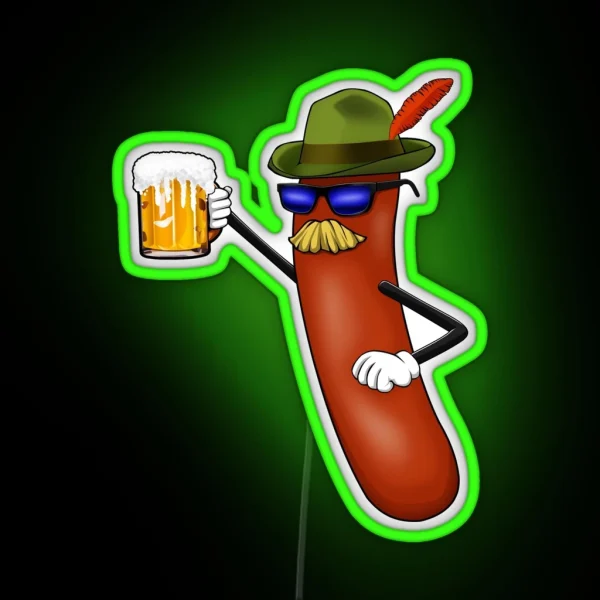 Sausage Beer Oktoberfest German Drink RGB Neon Sign