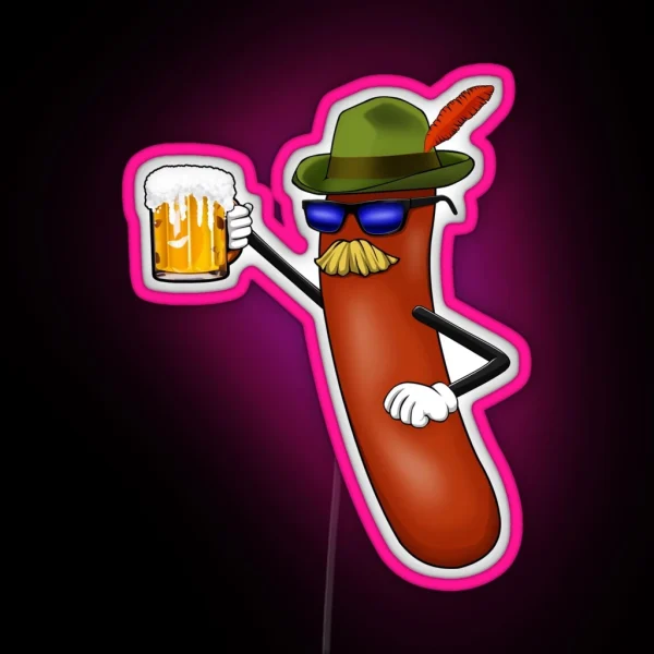 Sausage Beer Oktoberfest German Drink RGB Neon Sign