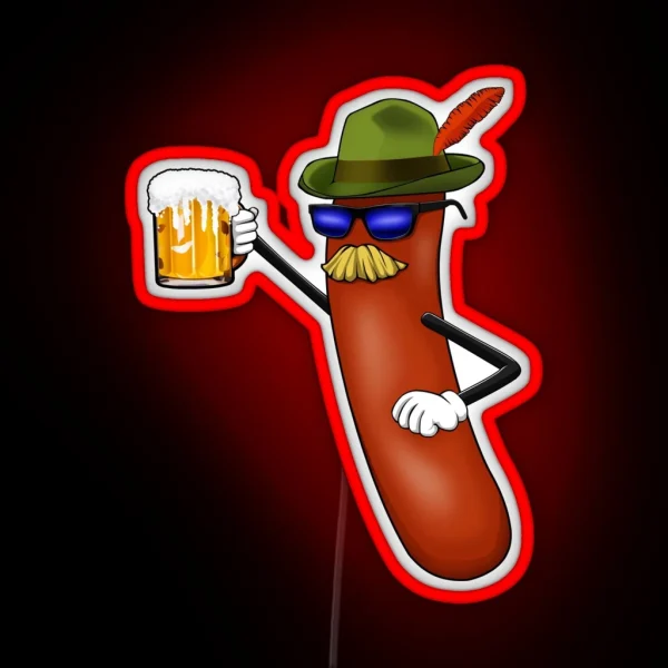 Sausage Beer Oktoberfest German Drink RGB Neon Sign