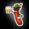 Vibrant RGB Neon Sign Featuring Sausages and Beer Icons
