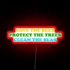 Eco-friendly awareness symbol featuring colorful RGB lights in bold letters