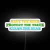 Eco-Friendly Home Decor Save the Bees and Planet RGB Sign