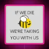 Interactive Save the Bees Color-Changing RGB Neon LED Canvas Sign