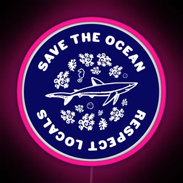 Save The Ocean Sea Animals RGB Neon Sign