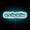 Neon turtle conservation logo, eco-friendly home decor with vibrant colors.