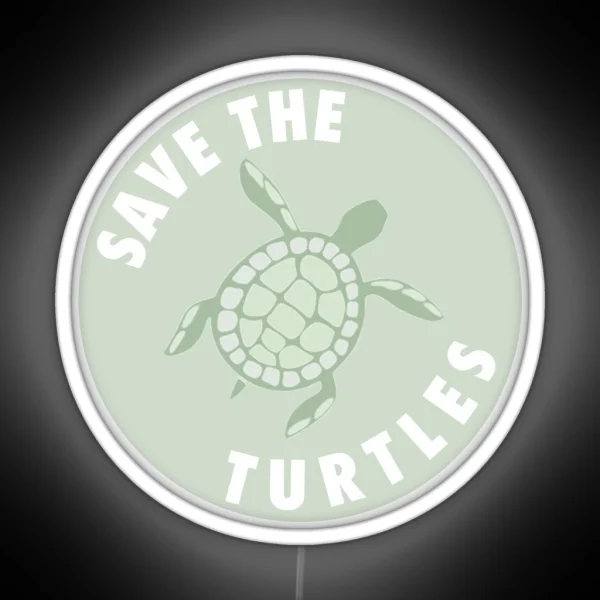 Save The Turtles Badge RGB Neon Sign