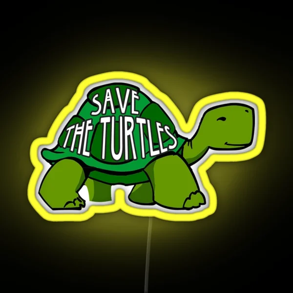 Save The Turtles Led RGB Neon Sign
