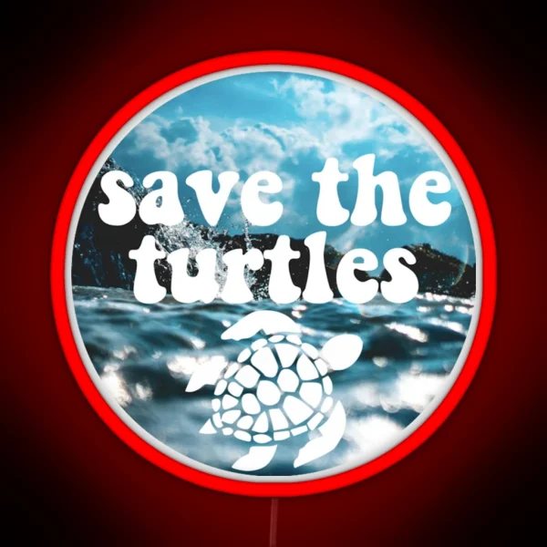 Save The Turtles RGB Neon Sign
