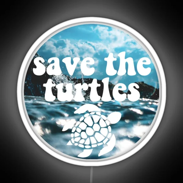 Save The Turtles RGB Neon Sign