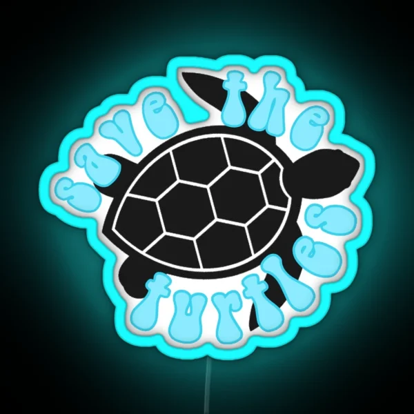 Save The Turtles RGB Neon Sign
