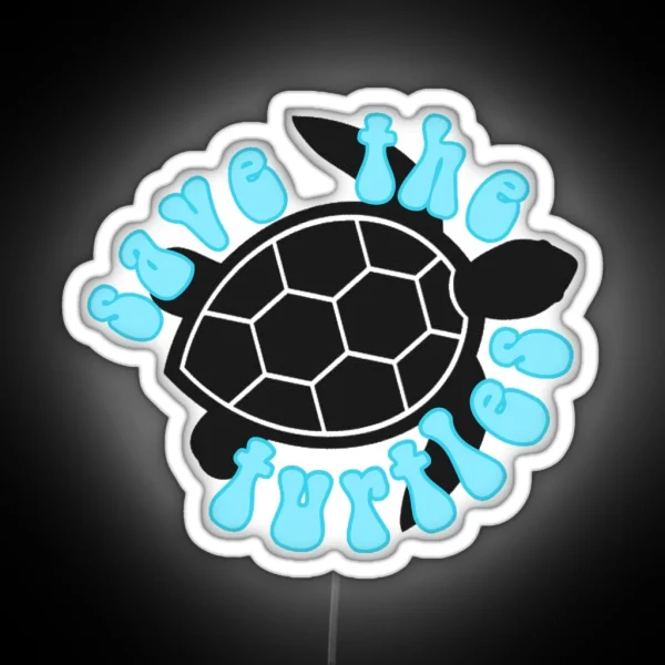 Save The Turtles RGB Neon Sign