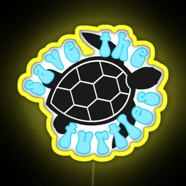 Save The Turtles RGB Neon Sign