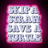 RGB Neon Turtle Conservation Awareness Sign for Home Decor