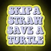 Colorful turtle protection led sign with multicolor rgb glowing lights