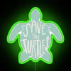 Vibrant RGB neon turtle decorative wall art for eco lovers