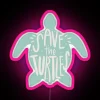 RGB LED Canvas Sign with Eco-Friendly Save The Turtles Design