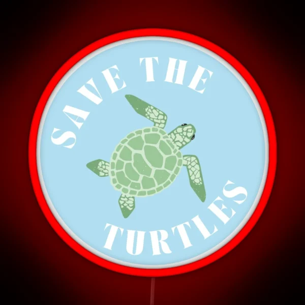 Save The Turtles RGB Neon Sign