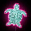 Colorful RGB Neon Turtle Conservation Awareness Sign for Home Decor